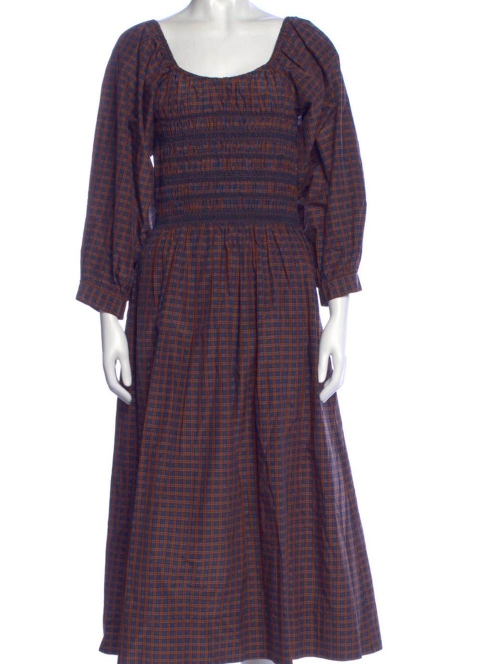 Loeffler Randall Gingham Puff Sleeve Dress